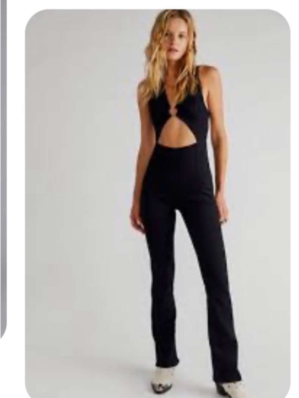 We The Free Black Cutout Halter Jumpsuit
